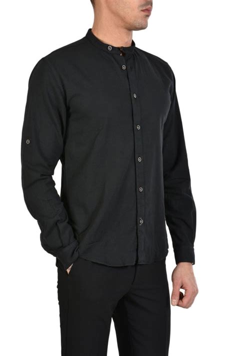 camicia coreana nera|camicie coreano da uomo.